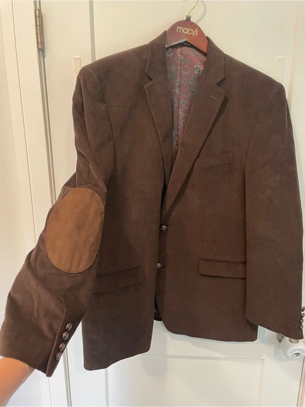 Lauren Ralph Lauren Mens Brown Corduroy Blazer Elbow Patches 46R Sport Coat